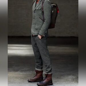 Men’s H&M MAURITZ ARCHIVE COLLECTION 100% British Moon Wool Tweed Pants Gray 30R